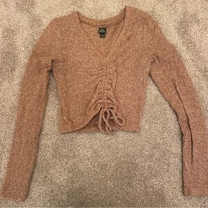 Wild Fable | Brown Chenille Crop Long Sleeve - Small